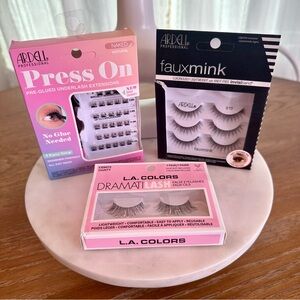 Ardell & L.A. Colors False Lash Bundle – Faux Mink, Press-On & DramatiLash